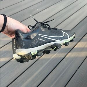 Nike Black and White Soccer Cleats with Green Accents